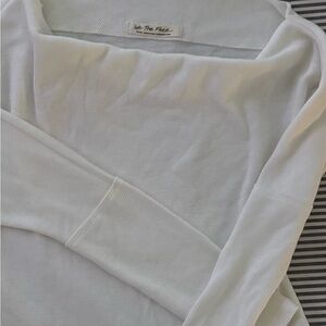 We The Free off the shoulder Long Sleeve Top, waffle-knit, small